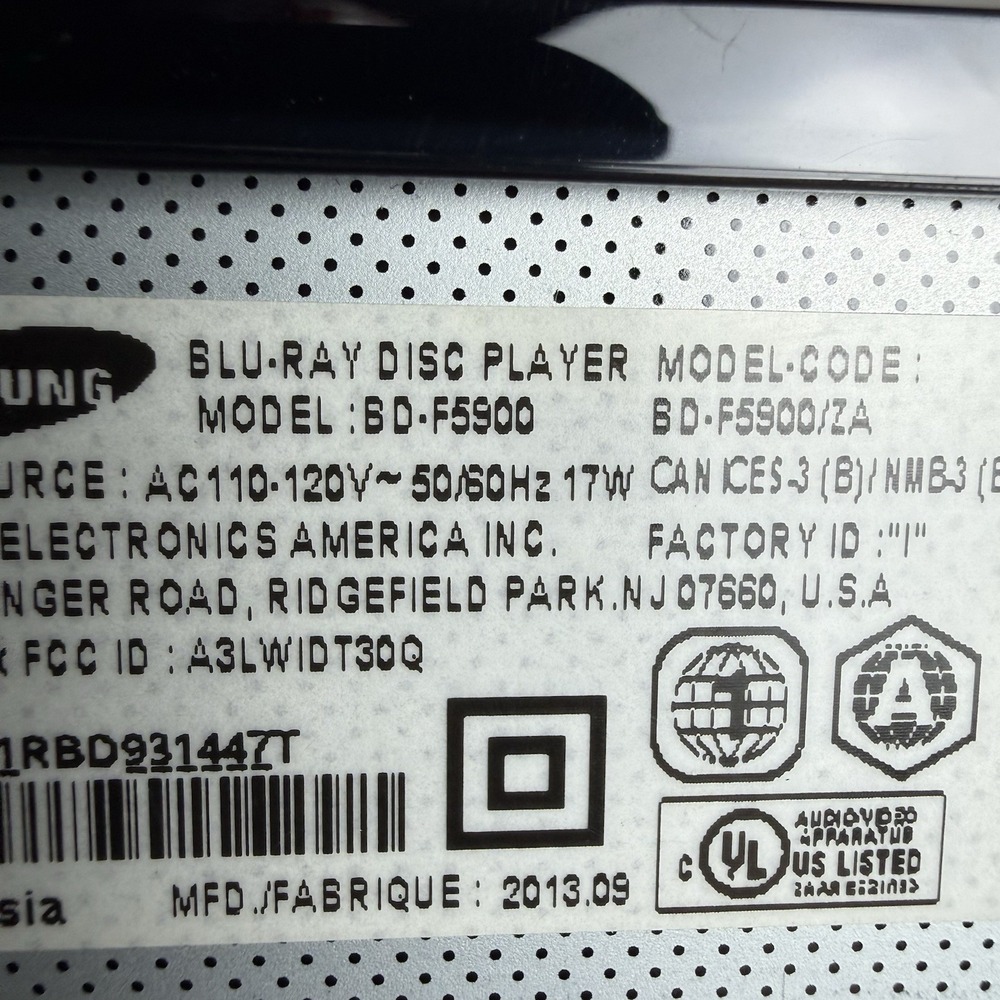 Samsung BD-F5900 3D Wi-Fi Blu-ray DVD Disc Player Tested Works No Remote - Picture 7 of 10